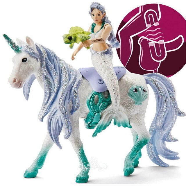Набор фигурок Русалочка на морском единороге, 2 шт, Bayala Schleich