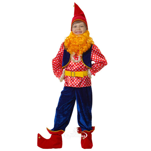 Карнавальный костюм Гном Весельчак, рост 134 см Батик