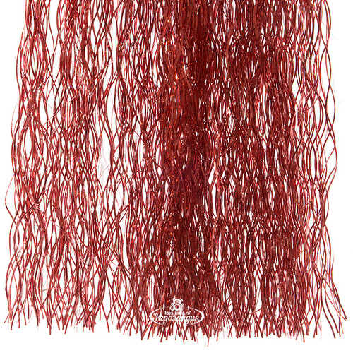 Дождик волнистый голографический 50*40 см красный Kaemingk