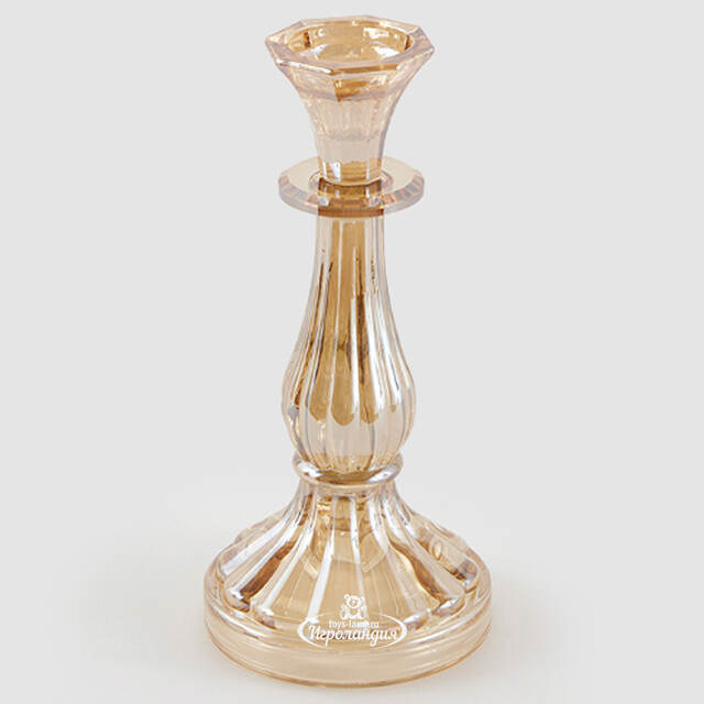 Декоративный подсвечник-канделябр на 1 свечу Cristallerie 21 см шампань EDG