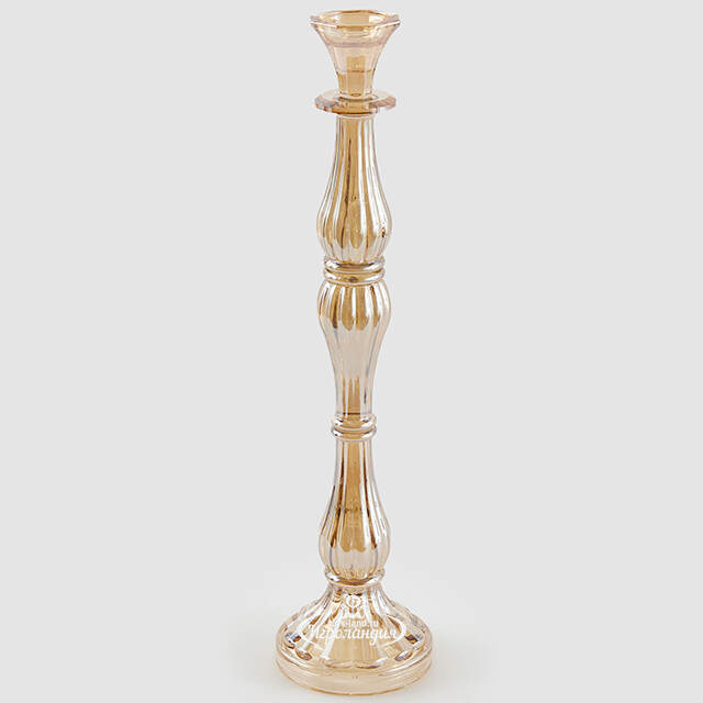 Декоративный подсвечник-канделябр на 1 свечу Cristallerie 41 см шампань EDG