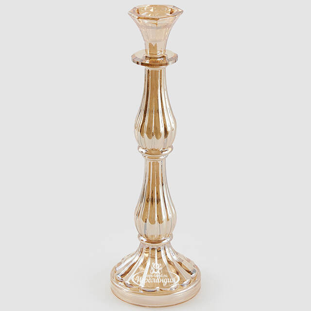 Декоративный подсвечник-канделябр на 1 свечу Cristallerie 31 см шампань EDG
