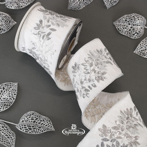 Декоративная лента Windsor: Серебряное кружево 500*10 см Kaemingk