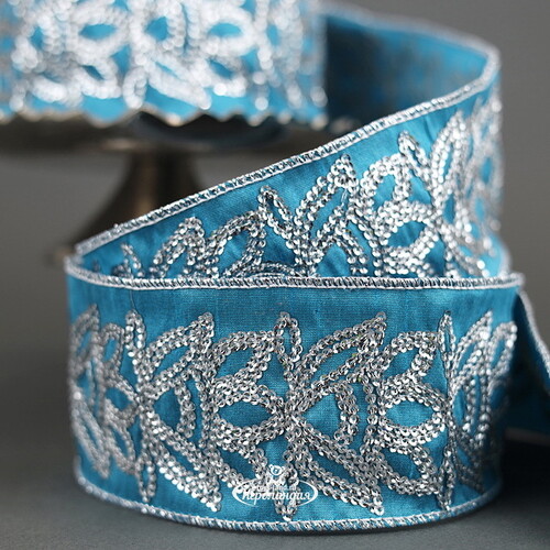 Декоративная лента Blue Blush: Цветок лотоса 1000*6 см Kaemingk