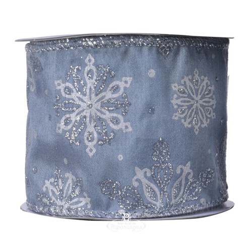 Декоративная лента Serata Azzurra: Снежинки 270*6 см Kaemingk