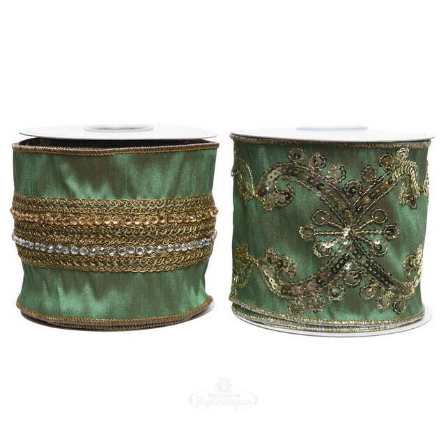 Декоративная лента Antique Green: Modello 500*10 см Kaemingk