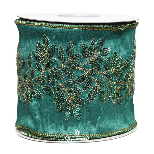 Декоративная лента Emerald Windsor: Искристая Ветвь 500*10 см Kaemingk