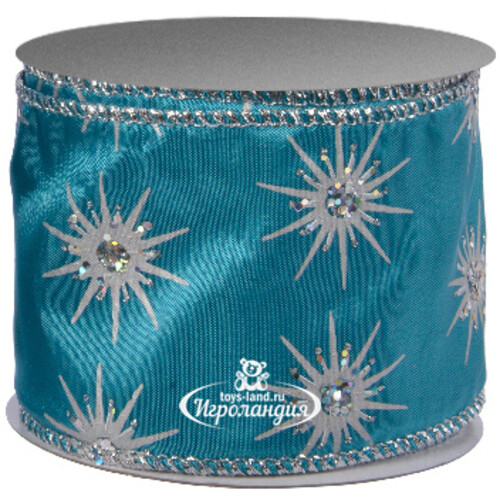 Декоративная лента Бирюзовые Мечты - Морозные Кристаллы 270*6 см Kaemingk