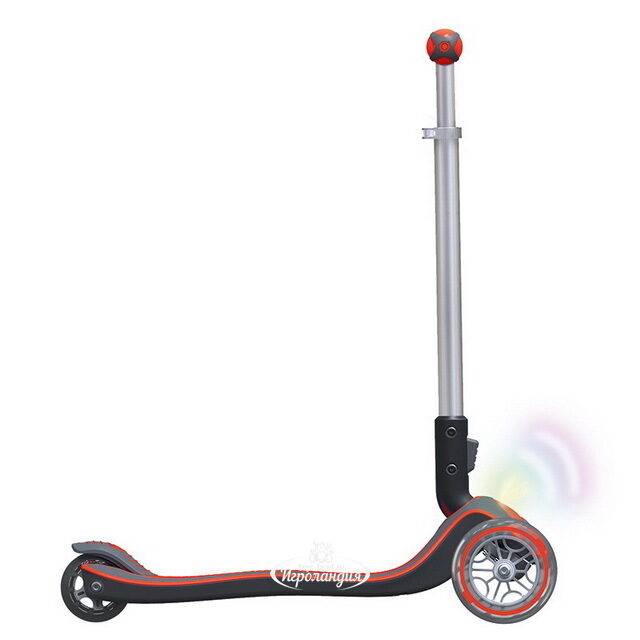 Складной трехколесный самокат Globber Elite F с подсветкой платформы, колеса 121/80 мм, красный Globber (Глоббер)