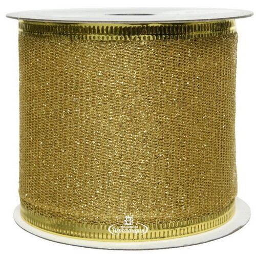Декоративная лента с блестками Liafrolly 270*6 см золотая Kaemingk