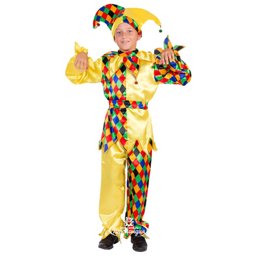 Карнавальный костюм Шут Карамболь, рост 122 см Батик
