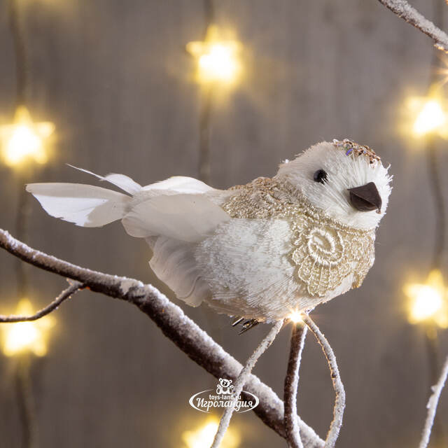 Елочная игрушка Птичка Арабелла 10 см, клипса Kaemingk