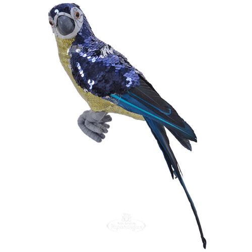 Декоративная фигура Королевский попугай Сантьяго 30 см сине-золотой Kaemingk