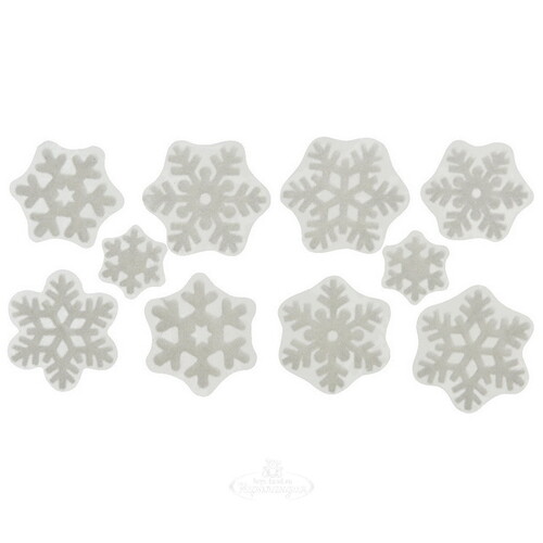 Новогодние стикеры Белые Снежинки 49*23 см Kaemingk