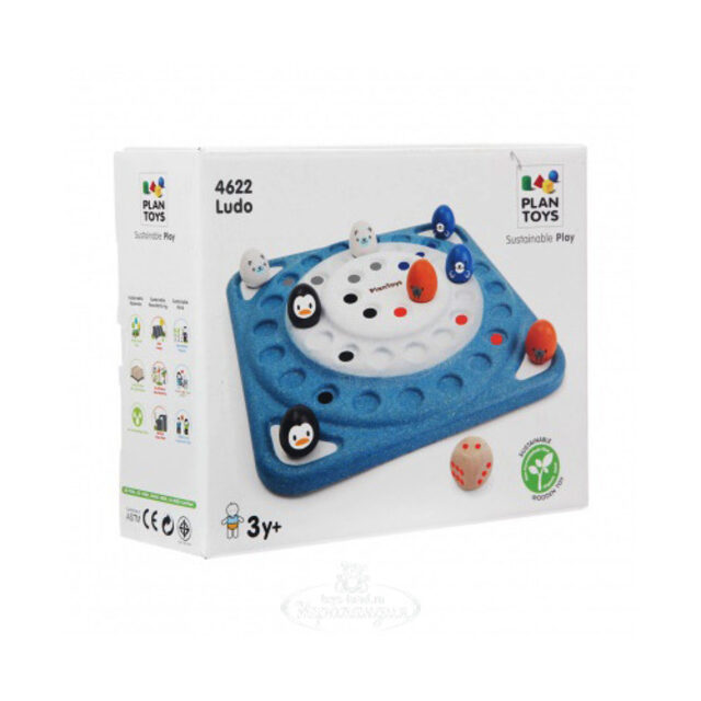 Деревянная настольная игра Людо Plan Toys (План Тойс)