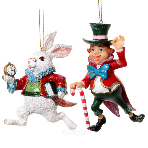 Набор елочных игрушек Алиса в Стране Чудес, 10 см, 2 шт, подвеска ShiShi