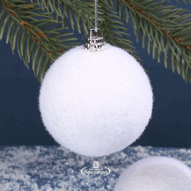 Набор елочных шаров Снежки 6 см, 6 шт Kaemingk