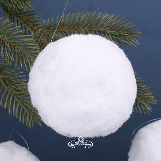 Украшение Снежки, 100 мм, 4 шт Kaemingk