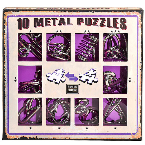 Набор 10 головоломок фиолетовый, сложность 1-3 Eureka