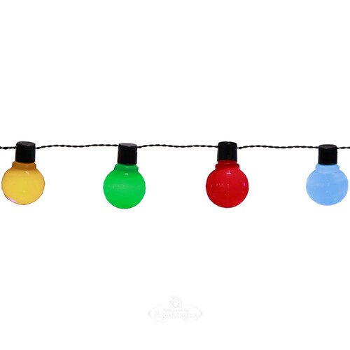 Гирлянда из лампочек Party Lights 16 ламп, разноцветные LED, 4.5 м, черный ПВХ, IP44 Star Trading
