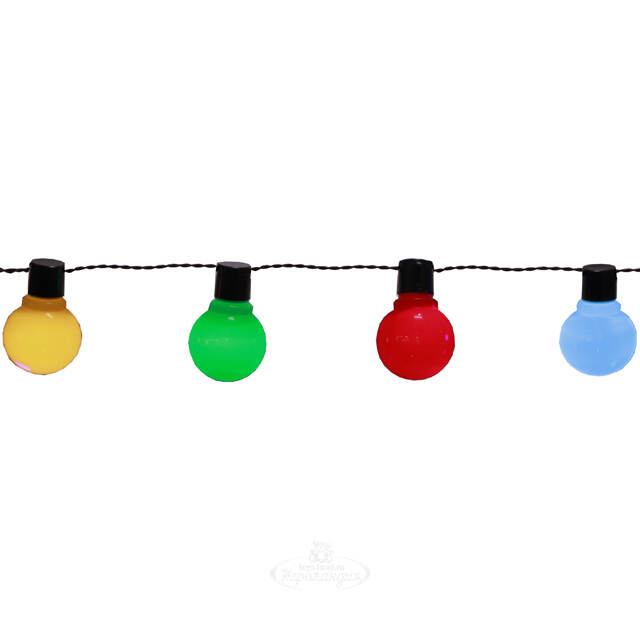 Гирлянда из лампочек Ночные Огни 16 ламп, разноцветные LED, 4.5 м, черный ПВХ, IP44 Star Trading (Стар Трэйдинг)