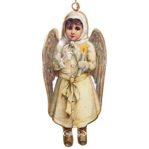 Металлическая елочная игрушка Ангел Хранитель 18 см, подвеска ShiShi