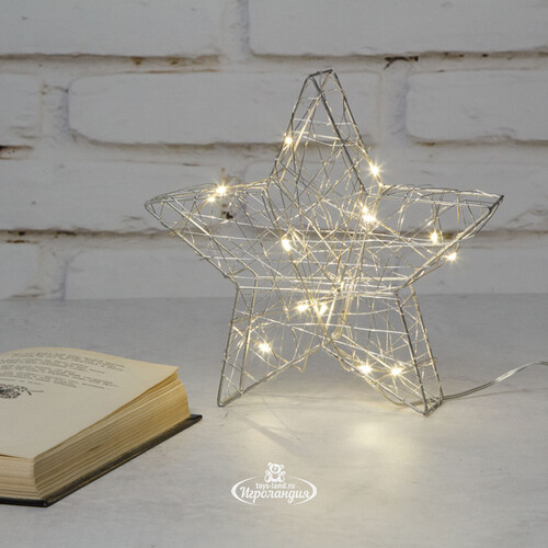 Светодиодная фигура Звезда Lotta Shine 20 см, 15 теплых белых LED ламп, IP20 Kaemingk