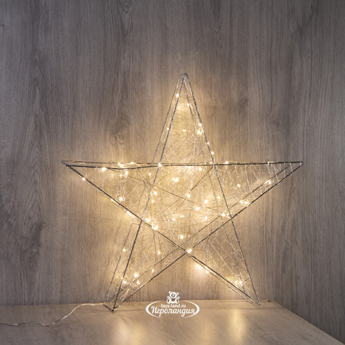 Светодиодная фигура Звезда Lotta Shine 50 см, 60 теплых белых LED ламп, IP20 Kaemingk