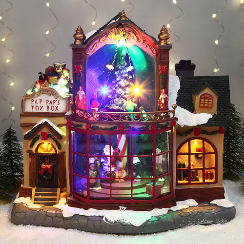 Светящаяся композиция Магазин игрушек Кэрол Таун 31*29 см, с движением и музыкой Kaemingk