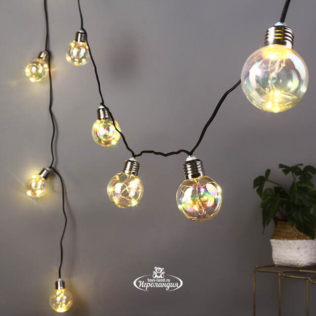 Гирлянда из лампочек Cozy Lights 10 ламп, разноцветные мини LED, 2.7 м, черный ПВХ, IP20 Kaemingk