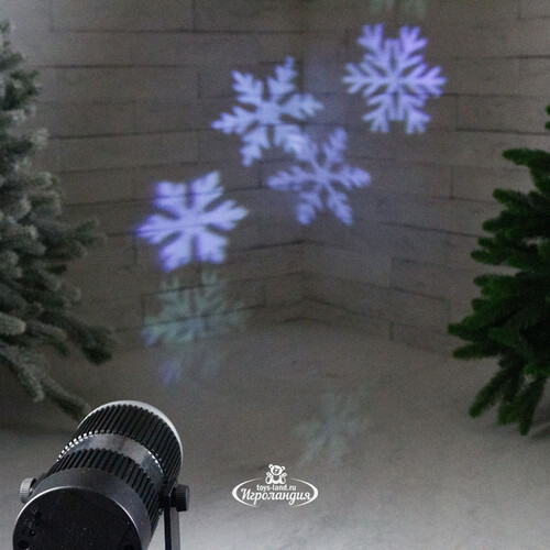 Новогодний светильник для дома Белые Снежинки 36 м2, на батарейках Kaemingk
