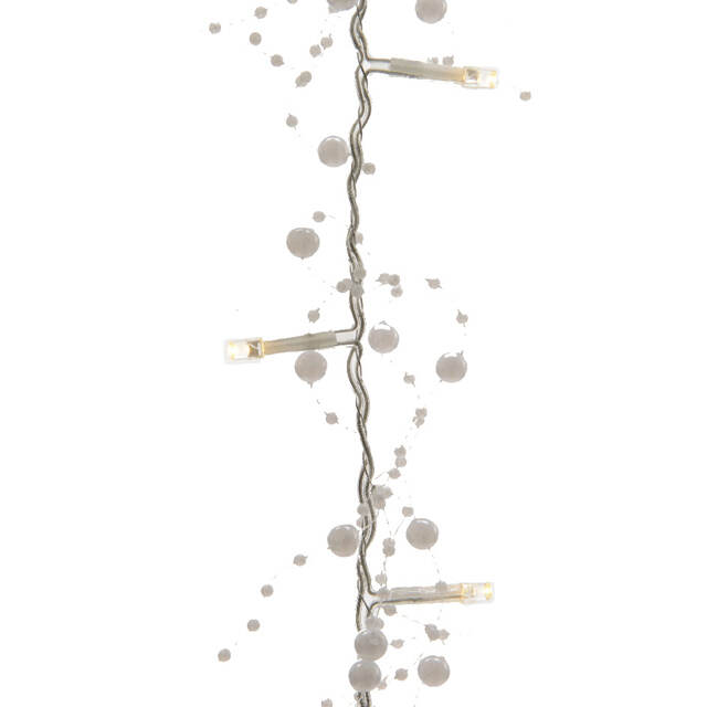 Светодиодная гирлянда Жемчужный Блеск 1.8 м 30 теплых белых LED ламп, прозрачный ПВХ, IP20 Kaemingk