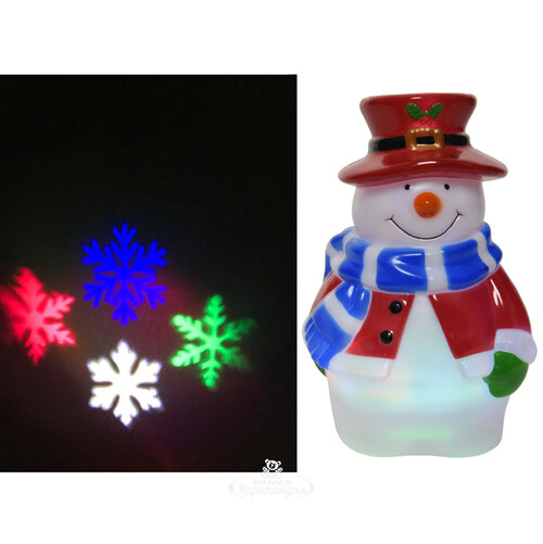 Новогодний светильник Снеговичок 19 см, 20 м2, на батарейках, IP20 Kaemingk