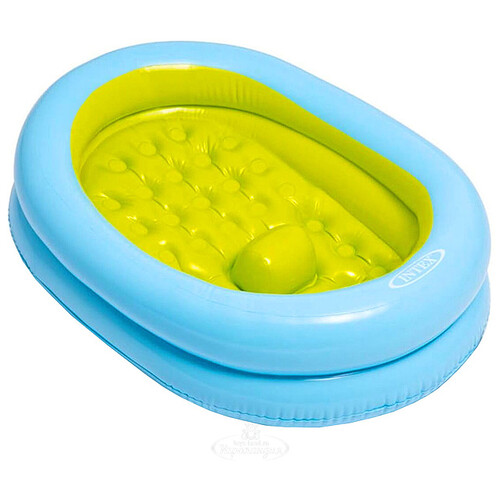 Надувной бассейн-ванночка для малышей 86*64*23 см, надувное дно, насос, клапан INTEX