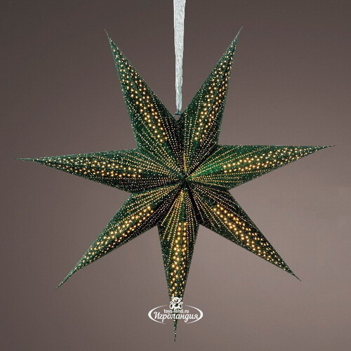 Бумажная звезда-фонарик Velvet Nova Emerald - Galaxy 60 см Kaemingk