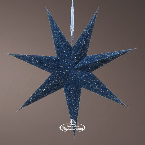 Светильник звезда из бумаги Velvet Ocean - Night Blue 60 см Kaemingk