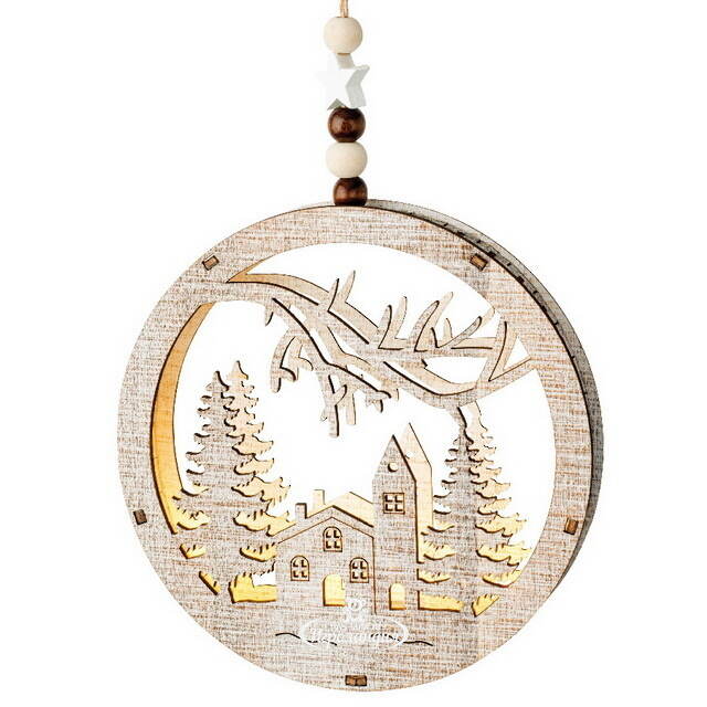 Декоративный светильник Apeldoorn Story - Рождество в лесу 14 см, на батарейках Kaemingk