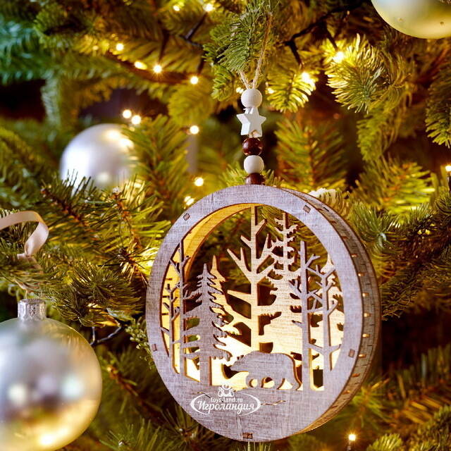 Декоративный светильник Apeldoorn Story - Лесной домик 14 см, на батарейках Kaemingk