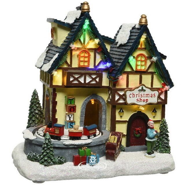 Светящийся новогодний домик Christmas Village: Магазин игрушек в Оберштайне 21*20 см, на батарейках Kaemingk