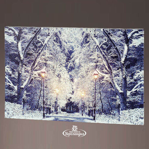 Светодиодная картина Snowing in Luzern Park 58*38 см, на батарейках Kaemingk