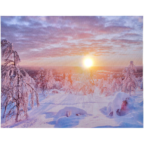 Светодиодная картина Зимний Golden Hour 48*38 см, на батарейках Kaemingk