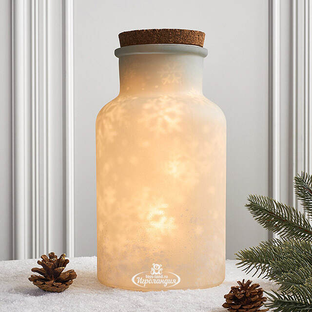 Декоративный светильник Snow Waltz 26 см белый, 15 теплых белых LED ламп, на батарейках Kaemingk