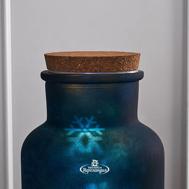 Декоративный светильник Snow Waltz 26 см голубой, 15 теплых белых LED ламп, на батарейках Kaemingk