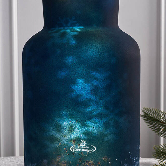 Декоративный светильник Snow Waltz 26 см голубой, 15 теплых белых LED ламп, на батарейках Kaemingk