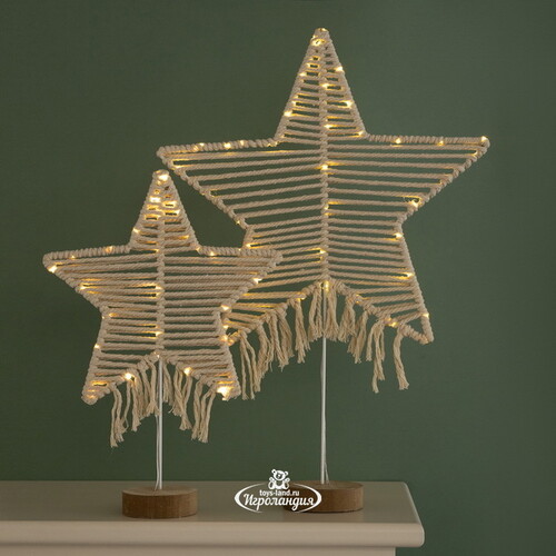 Декоративный светильник Звезда Айдахо 58*40 см, 45 теплых белых микро LED ламп, на батарейках, IP20 Kaemingk