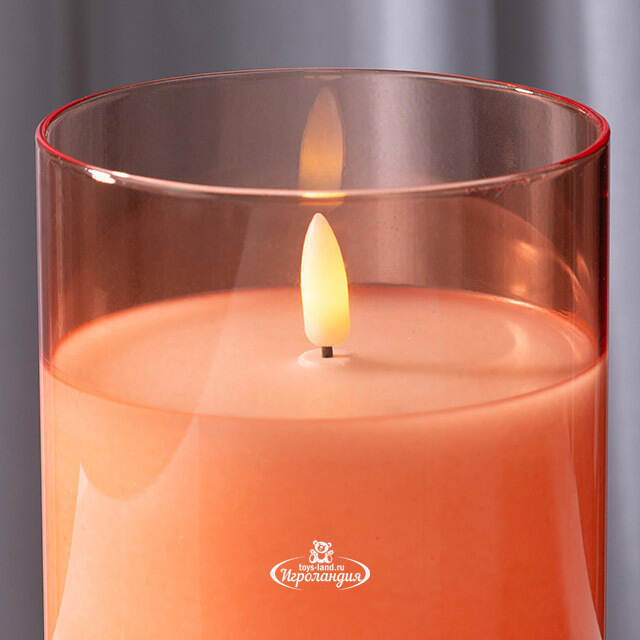 Набор светодиодных свечей с имитацией пламени Одри: Amber 13-17 см, 3 шт на батарейках, таймер Kaemingk