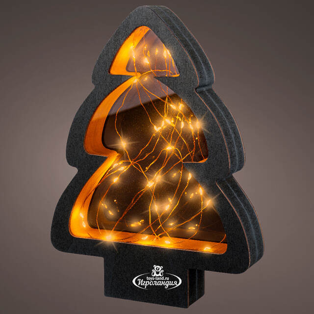 Новогодний светильник Елка Night light 28*21 см, 40 теплых белых микро LED ламп, на батарейках, IP20 Kaemingk