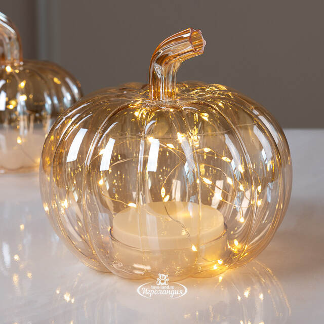 Декоративный светильник Тыква Cinderella 16 см, на батарейках, IP20 Kaemingk