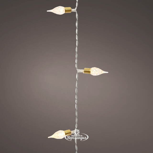 Светодиодная гирлянда на елку Винтаж Лайтс 4.9 м, 50 теплых белых LED ламп, прозрачный ПВХ, контроллер, таймер, IP20 Kaemingk (Кейминг)