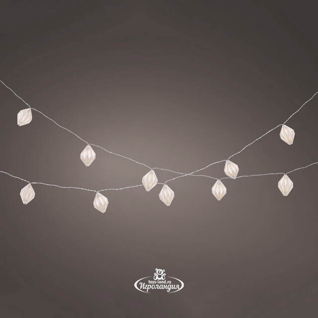 Светодиодная гирлянда Бумажные Лампочки 2.25 м, 10 теплых белых LED ламп, IP20 Kaemingk (Кейминг)